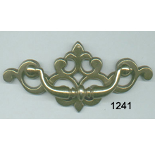 Antique Brass Bail Pull with Pierced Back Plate – SKU 1241