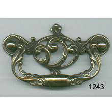 Antique Brass Bail Pull with Back Plate – SKU 1243