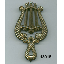 Harp Miniature Trivet – Solid Cast Brass, Antique Brass Finish (SKU 13015)