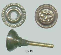 Lion Face Brass Knob with Back Plate (SKU 3219)