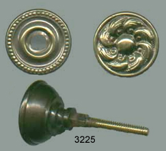 Brass Knob with Back Plate (SKU 3225)
