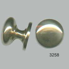 1-Inch Solid Brass Furniture Knob – SKU 3258