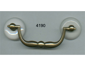 Brass Queen Anne Bail with Porcelain Rosettes (SKU 4190)