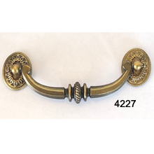 Antique Brass Bail Pull – 4″ or 5 3/4″ Bore – SKU 4227