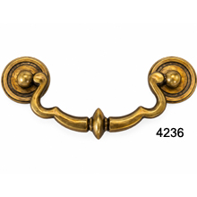 Brass Bail Pull – 3 1/2″ Bore – Antique Brass – SKU 4236