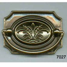 Hepplewhite Pull – Sheridan Pull – Cut Corner Oval Back Plate with Bail – SKU 7027