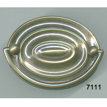 Oval Back Plate with Bail – Antique Brass Furniture Pull