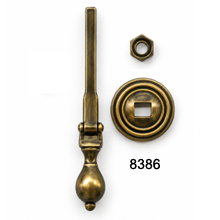 Antique Brass Drop Pull with Back Plate – SKU 8386