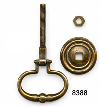 Antique Brass Drop Pull with Back Plate – SKU 8388