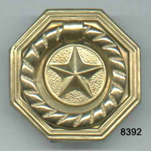 Satin Brass Ring Pull with Back Plate – SKU 8392