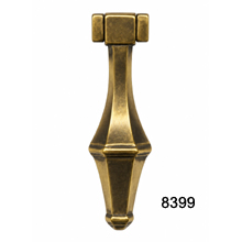 Antique Brass Drop Pull – Solid Cast Brass – SKU 8399