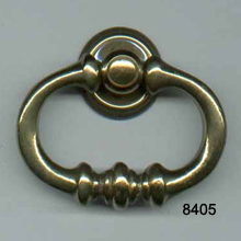 Antique Brass Drop Pull with Back Plate – SKU 8405