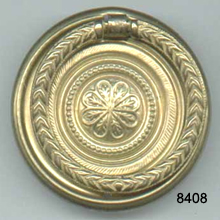 Antique Brass Ring Pull with Back Plate – SKU 8408