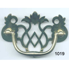 Cast Brass Bail Pull with Back Plate – SKU 1019