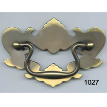 Wrought Brass Back Plate with Bail – Antique Brass – SKU 1027