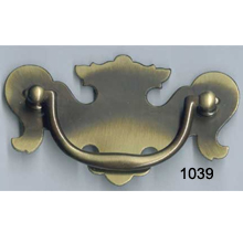 Chippendale Wrought Brass Bail Pull – Antique or Polished Brass – SKU 1039