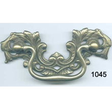 Antique Brass Bail Pull with Cast Brass Back Plate – SKU 1045