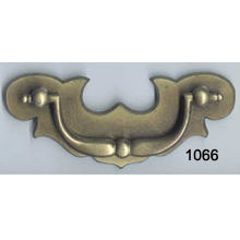 Back Plate with Bail – Antique Brass Furniture Pull – SKU 1066