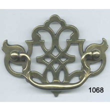 Antique Brass Back Plate with Bail Pull – SKU 1068