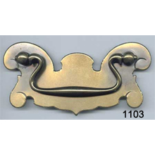 Back Plate with Bail – Antique Brass Furniture Pull | SKU 1103