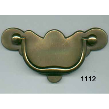 Antique Brass Back Plate with Bail – Chippendale Furniture Hardware – SKU 1112