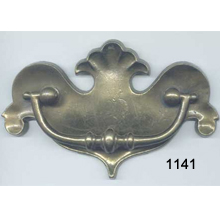 Chippendale Back Plate with Bail in Antique Brass – SKU 1141