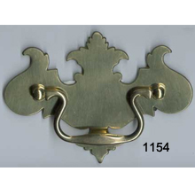 Cast Brass Chippendale Back Plate with Bail – SKU 1154