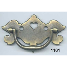 Back Plate with Bail – Antique Brass Furniture Pull – SKU 1161