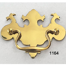 Solid Cast Brass Chippendale Pull – Polished Brass | SKU 1164