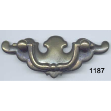 Back Plate with Bail – Brass Furniture Hardware – SKU 1187