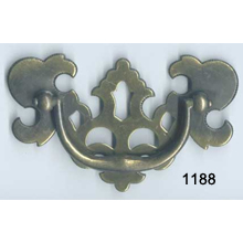 Back Plate with Bail – Antique Brass Furniture Pull – SKU 1188