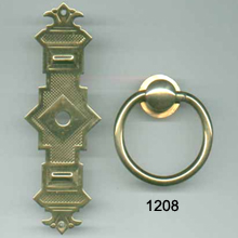 Brass Back Plate with Center Bore Pull (SKU 1208)